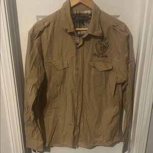 EUC Street Rules Men's Tan Shirt Size XL